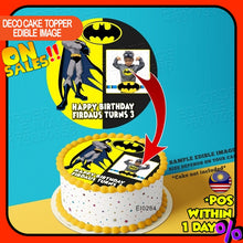 Load image into Gallery viewer, Printing EI Custom Image Batman Edible Image Print Cake Photo Icing Paper Birthday Sticker Kek Topper Sheet
