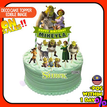 Load image into Gallery viewer, [CUSTOM NAME] Happy Birthday Cake Topper Shrek Decoration Set Party Accessories Banner Hiasan Kek Design

