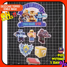 Load image into Gallery viewer, [CUSTOM NAME] Happy Birthday Cake Topper Bed Wars Decoration Set Party Accessories Banner Hiasan Kek Design
