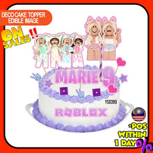 Load image into Gallery viewer, [CUSTOM NAME] Happy Birthday Cake Topper Roblox Girl Decoration Set Party Accessories Banner Hiasan Kek Design
