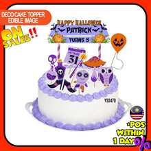 Load image into Gallery viewer, [CUSTOM NAME] Happy Birthday Cake Topper Halloween Decoration Set Party Accessories Banner Hiasan Kek Design

