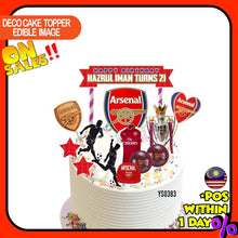 Load image into Gallery viewer, [CUSTOM NAME] Happy Birthday Cake Topper Arsenal Decoration Set Party Accessories Banner Hiasan Kek Design
