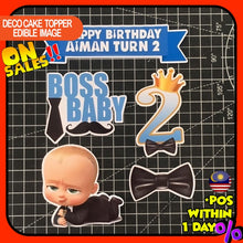 Load image into Gallery viewer, [CUSTOM NAME] Happy Birthday Cake Topper  Boss Baby Decoration Set Party Accessories Banner Hiasan Kek Design
