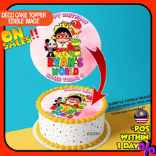 Load image into Gallery viewer, Printing EI Ryans World Edible Image Print Cake Photo Icing Paper Birthday Sticker Kek Topper Sheet
