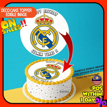 Load image into Gallery viewer, Printing EI Real Madrid Edible Image Print Cake Photo Icing Paper Birthday Sticker Kek Topper Sheet
