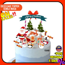 Load image into Gallery viewer, [CUSTOM NAME] Happy Birthday Cake Topper Christmas Day Decoration Set Party Accessories Banner Hiasan Kek Design
