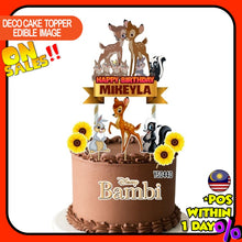 Load image into Gallery viewer, [CUSTOM NAME] Happy Birthday Cake Topper Bambi Decoration Set Party Accessories Banner Hiasan Kek Design
