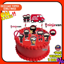 Load image into Gallery viewer, [CUSTOM NAME] Happy Birthday Cake Topper Ninja Van Decoration Set Party Accessories Banner Hiasan Kek Design
