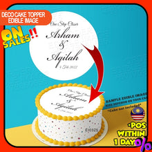 Load image into Gallery viewer, Printing EI Wedding 15 Edible Image Print Cake Photo Icing Paper Birthday Sticker Kek Topper Sheet
