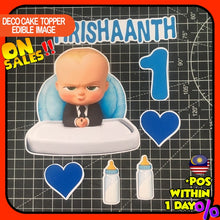 Load image into Gallery viewer, [CUSTOM NAME] Happy Birthday Cake Topper  Boss Baby Decoration Set Party Accessories Banner Hiasan Kek Design
