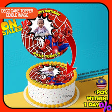 Load image into Gallery viewer, Printing EI Custom Image Spiderman Edible Image Print Cake Photo Icing Paper Birthday Sticker Kek Topper Sheet
