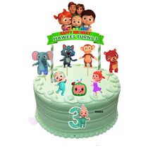 Load image into Gallery viewer, [CUSTOM NAME] Happy Birthday Coco Cake Topper Decoration Set Party Accessories Banner Hiasan Kek Design Melon
