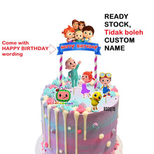 Load image into Gallery viewer, [CUSTOM NAME] Happy Birthday Coco Cake Topper Decoration Set Party Accessories Banner Hiasan Kek Design Melon
