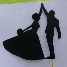 Load image into Gallery viewer, Cake Topper Mirror Gold Artcard and Acrylic for Wedding, Engagement, Pengantin Baru, Bertunang E-day dll
