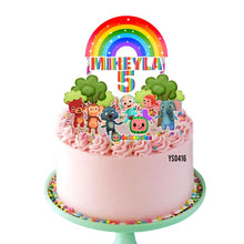 Load image into Gallery viewer, [CUSTOM NAME] Happy Birthday Coco Cake Topper Decoration Set Party Accessories Banner Hiasan Kek Design Melon
