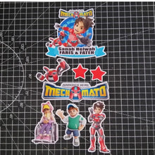 Load image into Gallery viewer, [CUSTOM NAME] Happy Birthday Cake Topper Mechamato Decoration Set Party Accessories Banner Hiasan Kek Design
