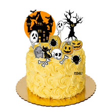 Load image into Gallery viewer, [CUSTOM NAME] Happy Birthday Cake Topper Halloween Decoration Set Party Accessories Banner Hiasan Kek Design
