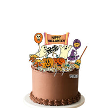 Load image into Gallery viewer, [CUSTOM NAME] Happy Birthday Cake Topper Halloween Decoration Set Party Accessories Banner Hiasan Kek Design
