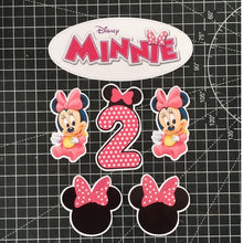 Load image into Gallery viewer, [CUSTOM NAME] Happy Birthday Cake Topper Minnie Mouse Decoration Set Party Accessories Banner Hiasan Kek Design
