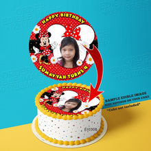 Load image into Gallery viewer, Printing EI Custom Image Minnie Mouse(Merah) Edible Image Print Cake Photo Icing Paper Birthday Sticker Kek Topper Sheet
