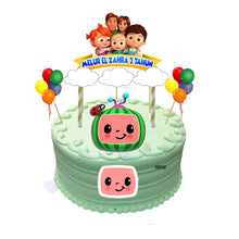 Load image into Gallery viewer, [CUSTOM NAME] Happy Birthday Coco Cake Topper Decoration Set Party Accessories Banner Hiasan Kek Design Melon

