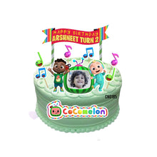 Load image into Gallery viewer, [CUSTOM NAME] Happy Birthday Coco Cake Topper Decoration Set Party Accessories Banner Hiasan Kek Design Melon
